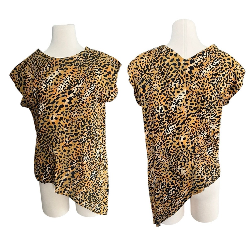 Animal Print Y2K Asymmetrical Top Size Medium Mob Festival Glam Feminine
